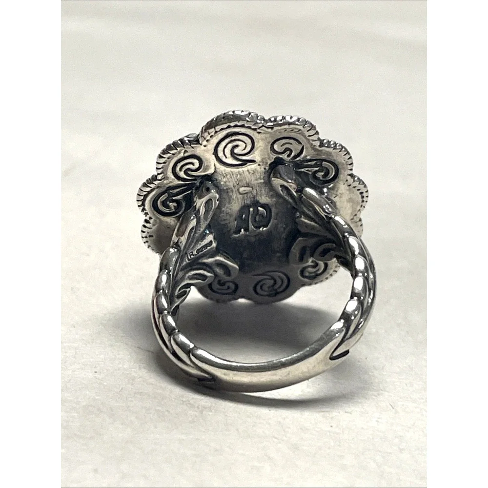 Carolyn Pollack American West 925 Sterling Silver Red Coral Cluster Ring Size 6